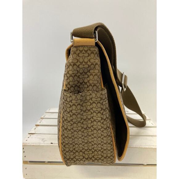 COACH F77004 CANVAS SIGNATURE LARGE CROSSBODY BAG(ASIS) - Picture 5 of 16